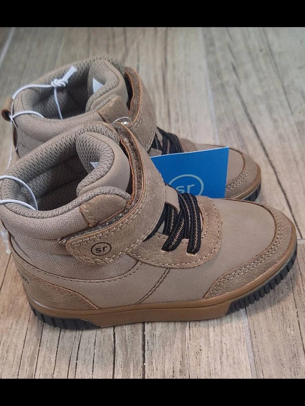 Stride Rite 360 Melvin Taupe Toddler Boots Size 6M Hook & Loop Rugged Casual